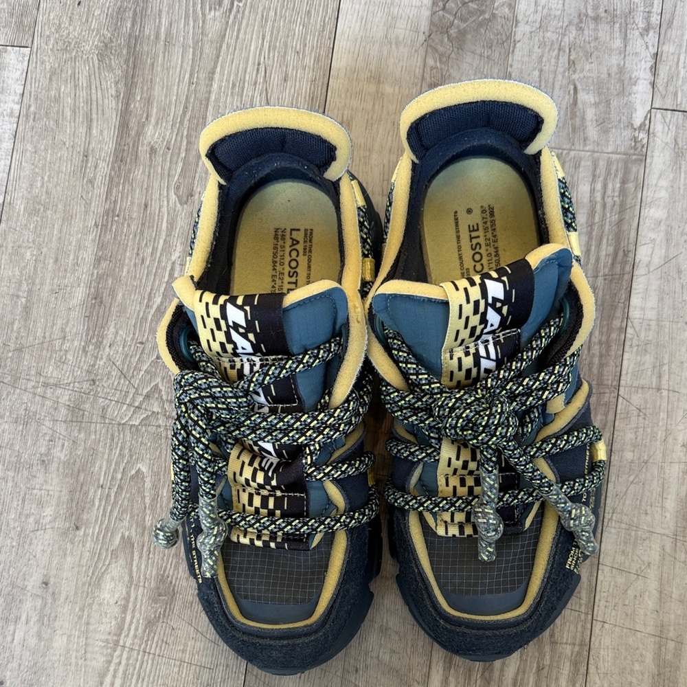 Lacoste Blue and Yellow Women's Sneakers